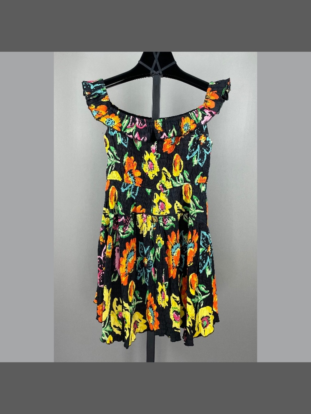 NEW Urban Outfitters Dress Womens Medium black pink yellow floral indie boho
